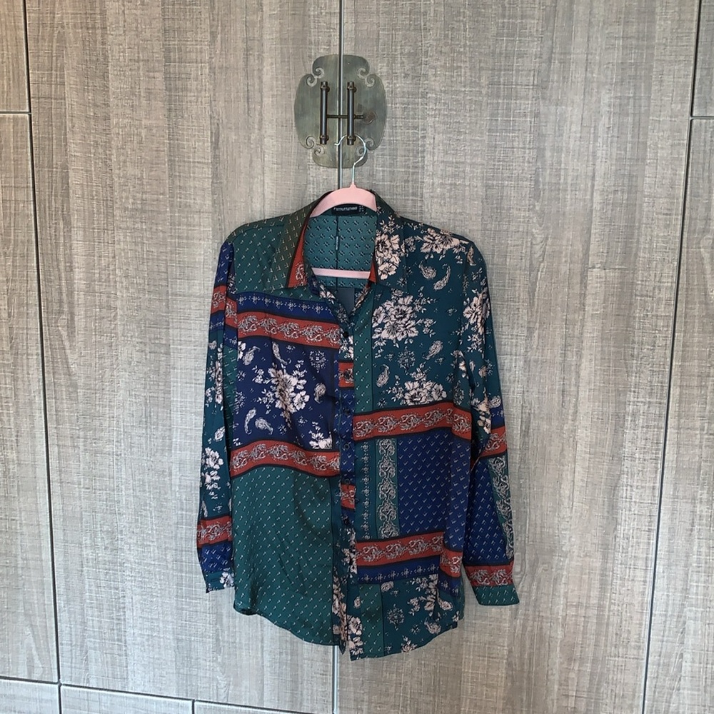 Pretty Little Thing Multi Paisley Print Oversized Shirt